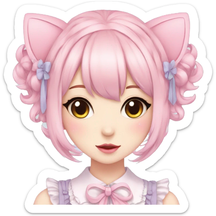 Pastel Kawaii Cute Beautiful Elegant Pretty Anime Punk Lolita Catgirl sticker