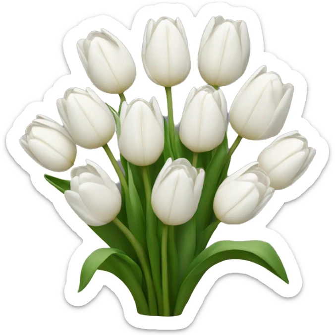 white tulip bouquet  sticker