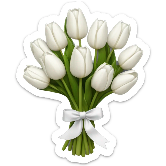 white tulip bouquet  sticker