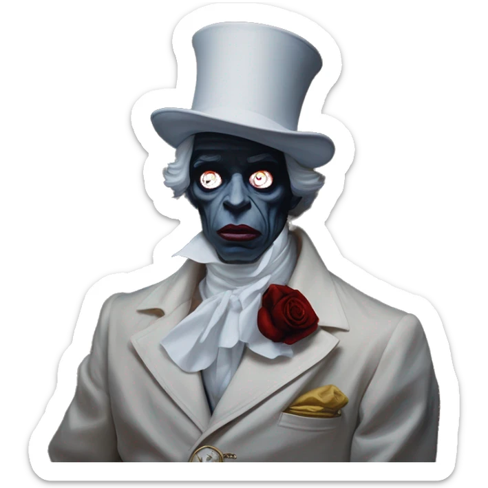 Uncle Scrooge vampire in Dior Gucci Hermes, oil paint, mysterious eyes, intricate lips, masterpiece portrait , odd perspective, beautiful, desirable, logical sticker