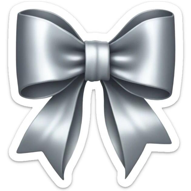 Silver bow sticker