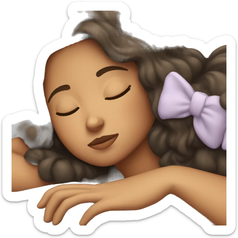 Brunette girl sleeping sticker