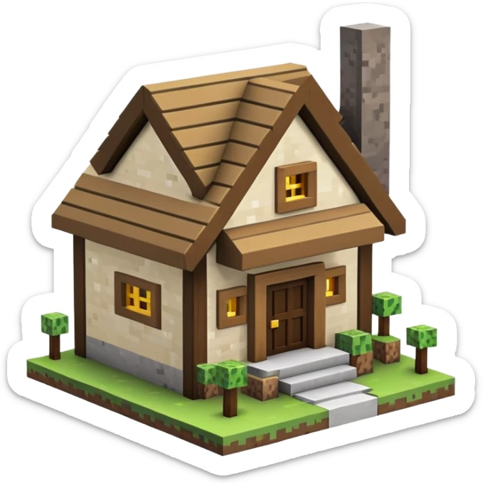 Minecraft house sticker