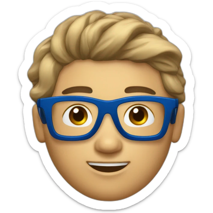 Un jeune homme avec les cheveux bleus et des lunettes de ski sticker