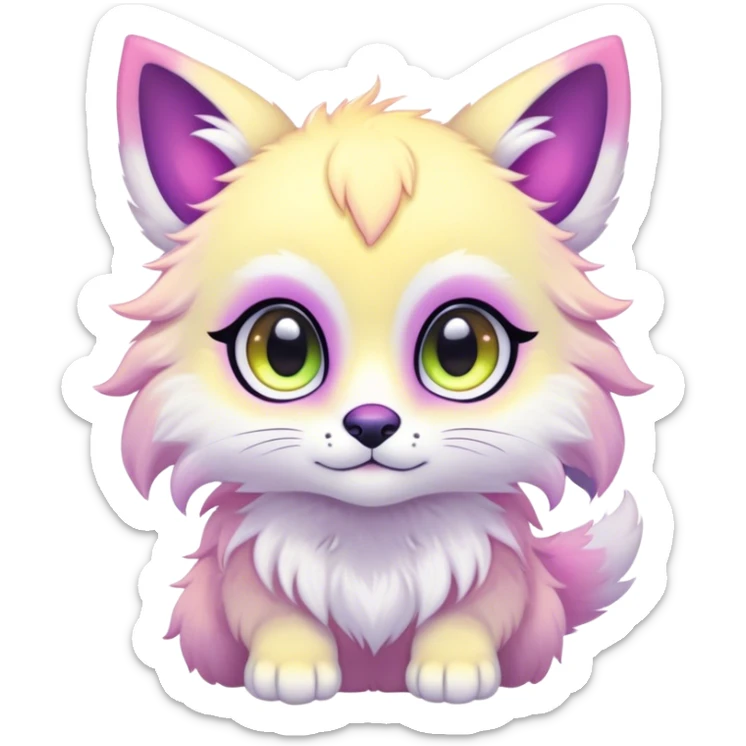 Kawaii bright fantasy ethereal anthro fursona animal sticker