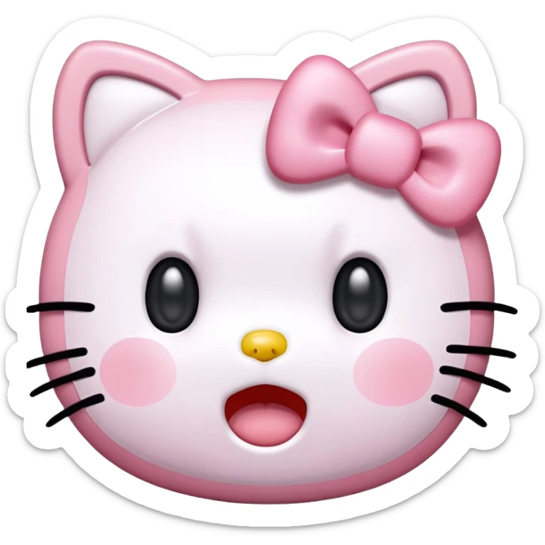Hello kitty going :O but not in a shocked way in a Oh my god way. PNG sticker