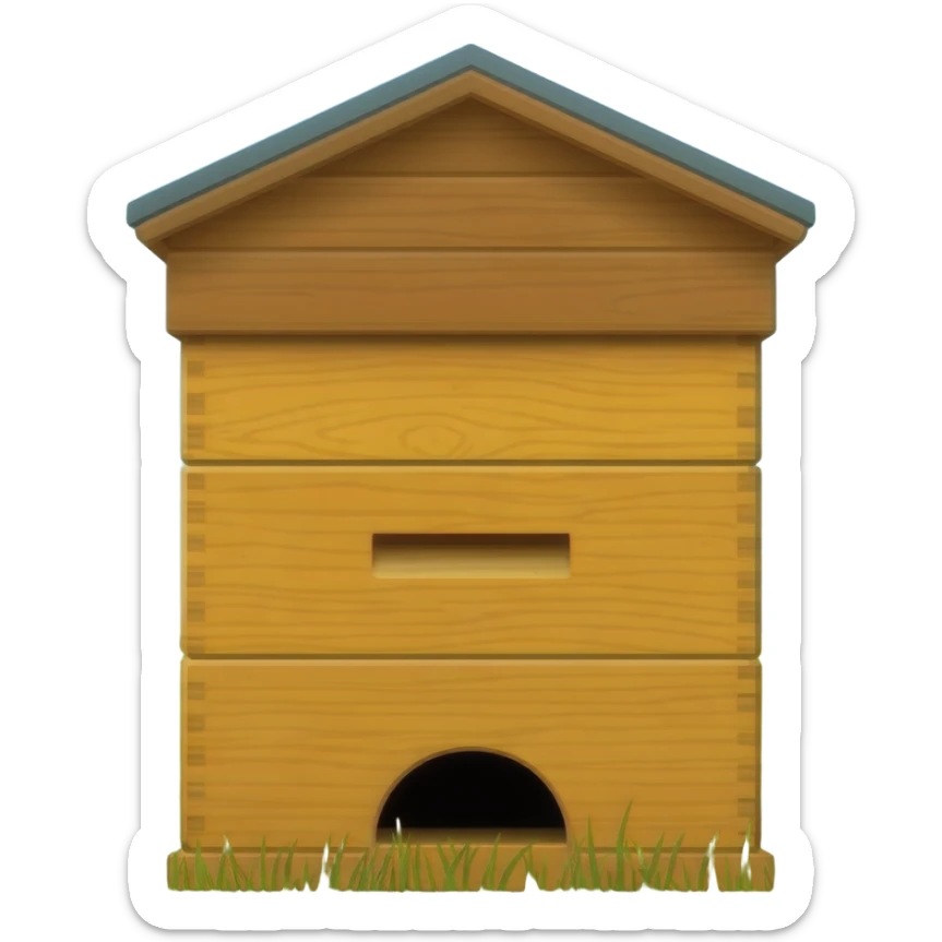 classic bee hive with entrance sticker