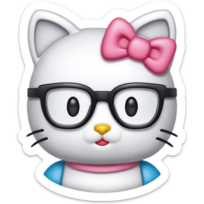 hello kitty nerd sticker