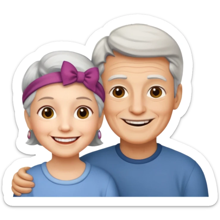 lo mismo que estas haciendo solo coloca alado de la abuela un hombre joven  sticker