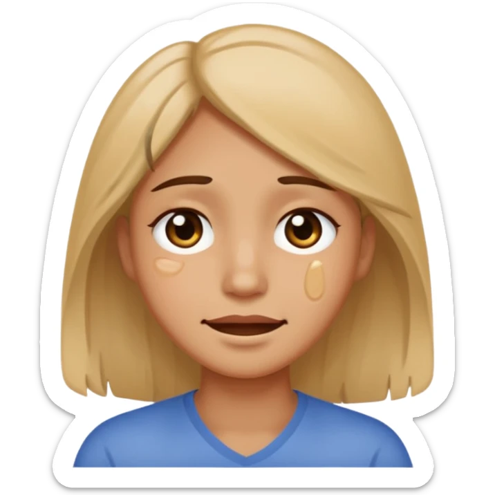 sad emoji with bruise under eye
no i would like skmilar to smiling face holding up tears sticker