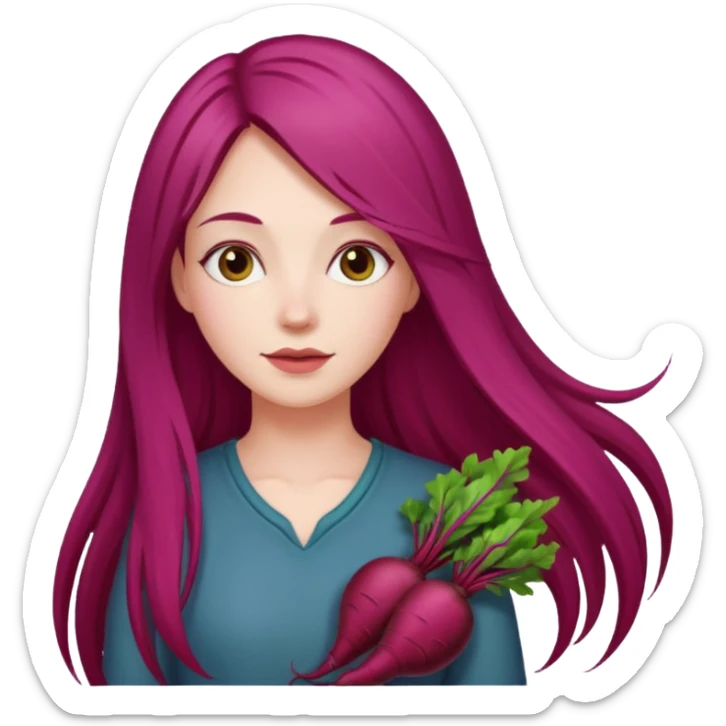 One woman medium length blond highlights hair
One man medium dark skin no hair One woman long beetroot colour hair  sticker