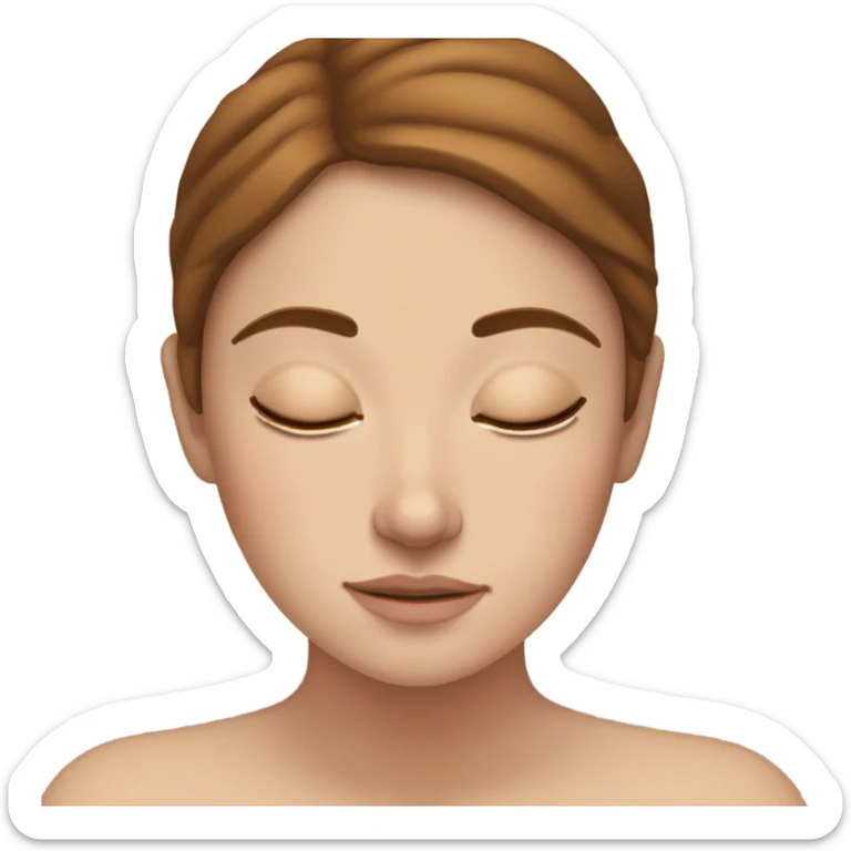 White girl with frekles Brown straight hair sleeping peacfully  sticker