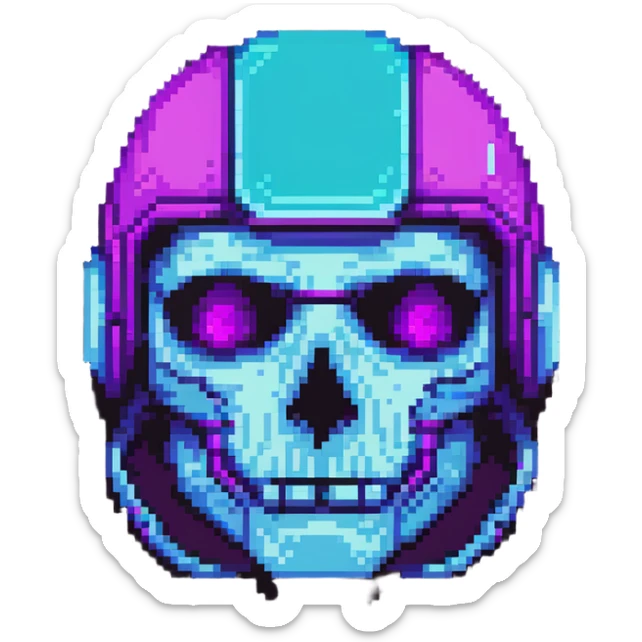 futuristic cyberpunk pixel art icon, vivid neon colors purple magenta cyan, minimal expressive design, 32x32, centered, high contrast, transparent background, no text, suitable for dark background, requested by user symbol sticker