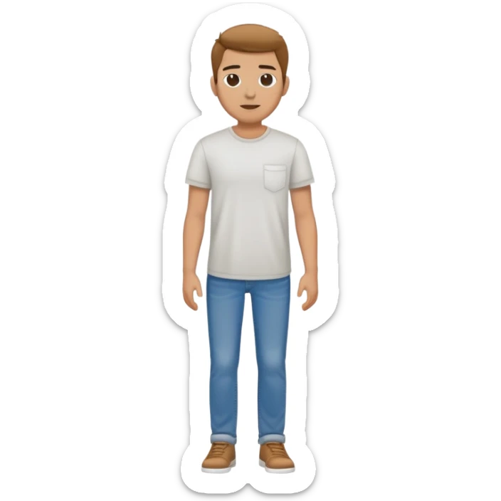Full body person dressed in casual style, jeans and t-shirt sticker