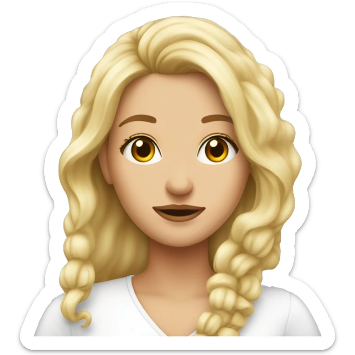 Frau, ganzkörper, rote Augen, blonde lockige lange Haare  sticker