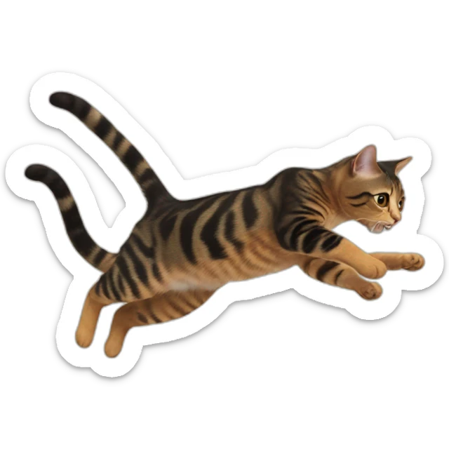 Jumping cat sticker
