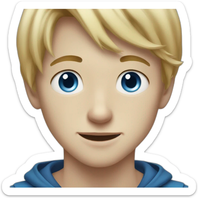 Dirty Blonde boy with freckles and blue eyes, in his teens sticker
