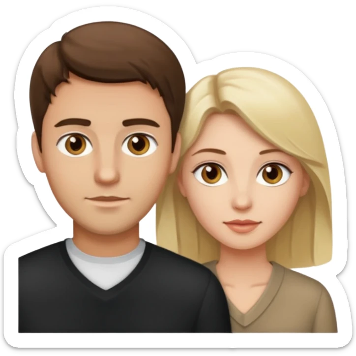 Light brown brunette man having sex with white blonde woman hazel eyes  sticker