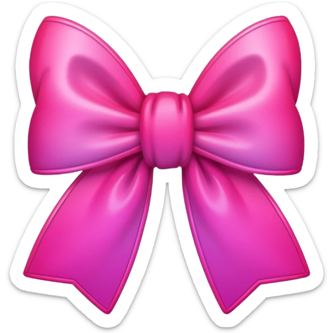 create an emoji for bow in neon pink color add outline in dark pink and colours should be gradient with bright neon sticker