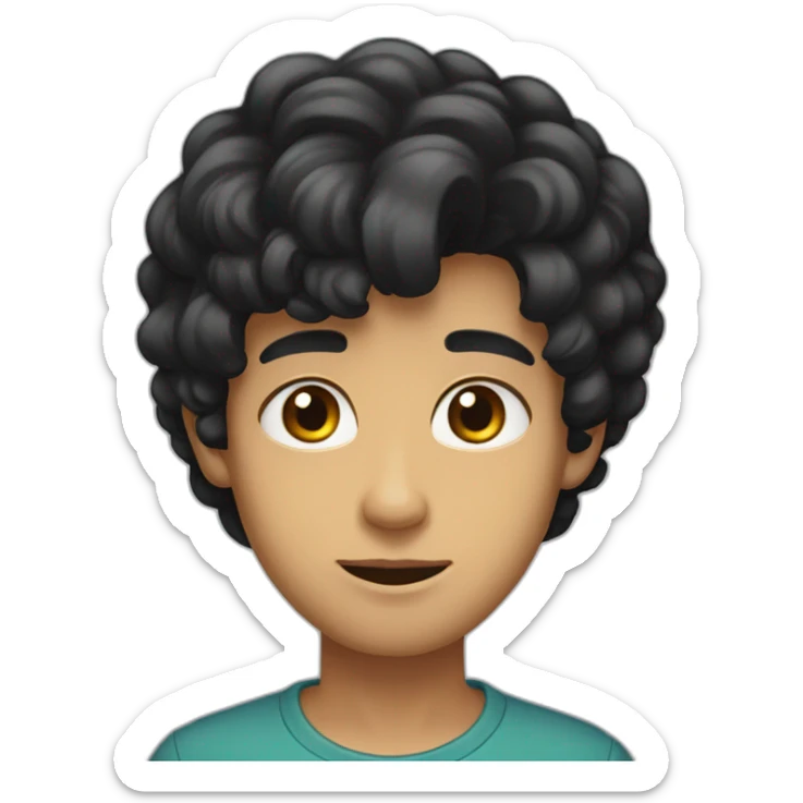 Black hair positive canthal tilt, oval face, facial harmony big eyes, facial symmetry handsome male sticker