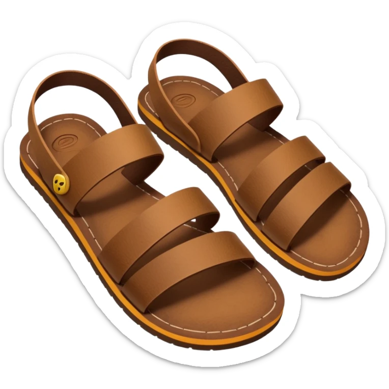 simple sandal sole, minimal detail, emoji style, inspired by Jesus sandals, viewed from the bottom sticker