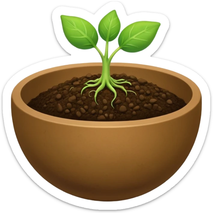 There should be soil under the sprout in the shape of an overturned bowl. sticker