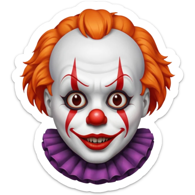 The clown from the movie IT With a little orange hair with the scary lip sticker