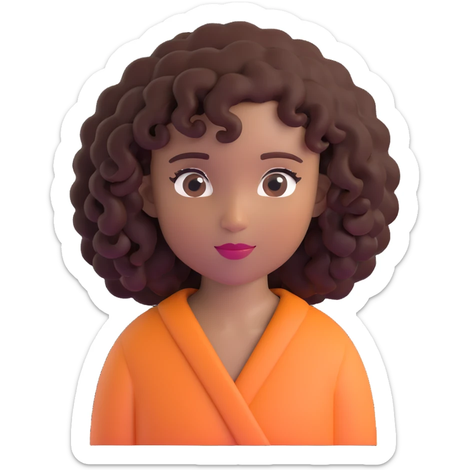 pretty black girl with curly hair sticker