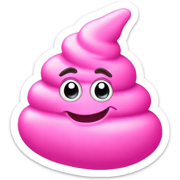 Pink poop sticker