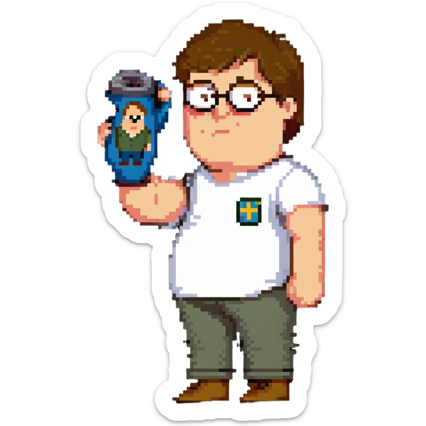 romanian boy with light skin and medium brown hair, holding up his arm in a cast, with a cartoon drawing of Peter Griffin on the cast sticker