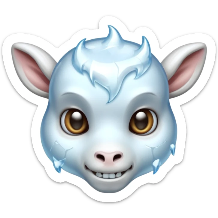 The ice skull The ice skull of a baby goat sticker