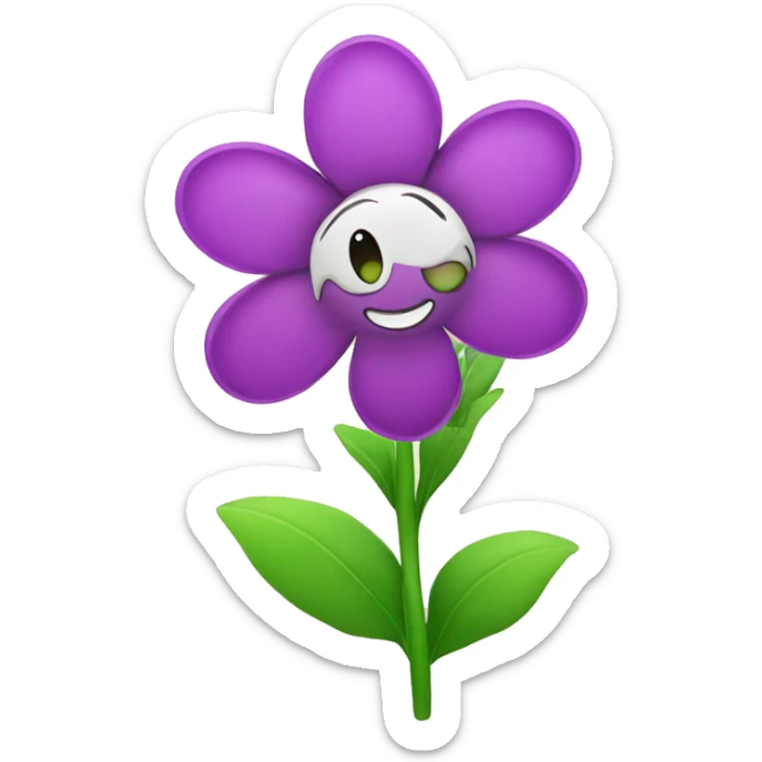 colorful flower with face sticker