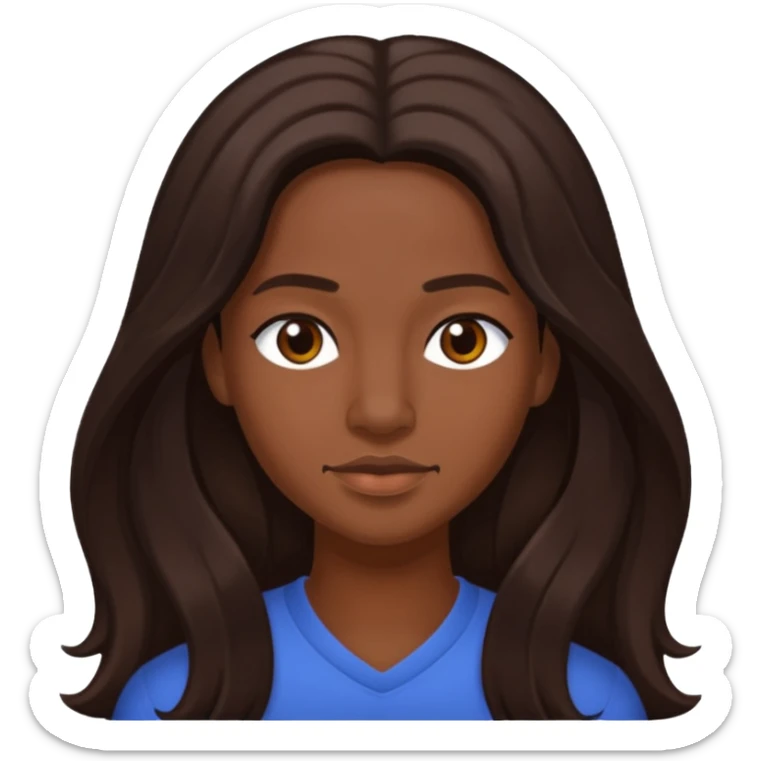 D.Woods of Dainty Kane with long dark brown hair, medium dark skin sticker