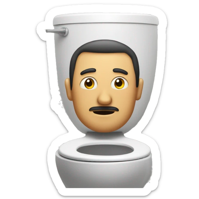Head of a man in popping outside on a toilet (skibidi toilet) sticker