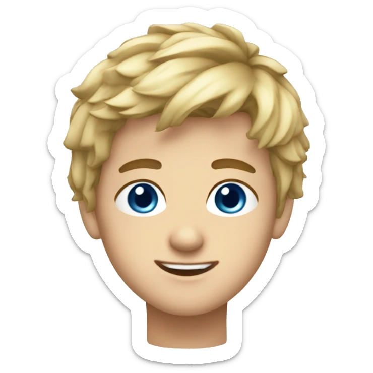 teen boy dirty blonde hair blue eyes cute sticker