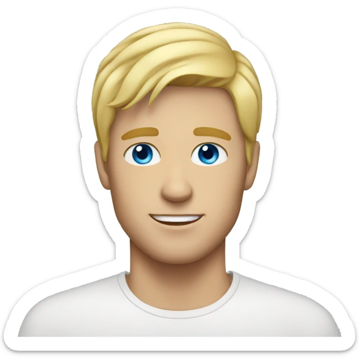 blonde man with blue eyes sticker