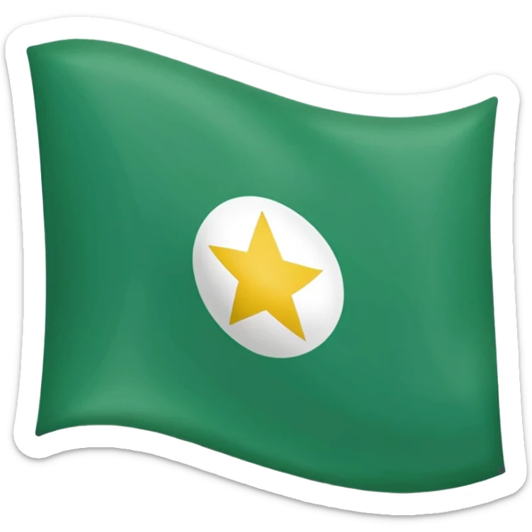 bandera con solo tres franjas horizontales de la misma anchura: verde (superior), blanca (centro), verde (inferior). Misma imagen, franja blanca sin esfera. sticker