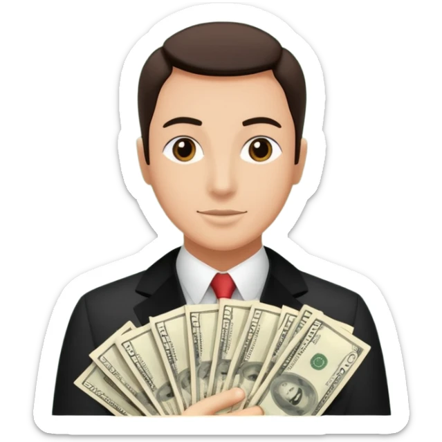 Add more cash flying around, bundles of US dollars, casino winnings vibe, lucky flight, jackpot feeling sticker