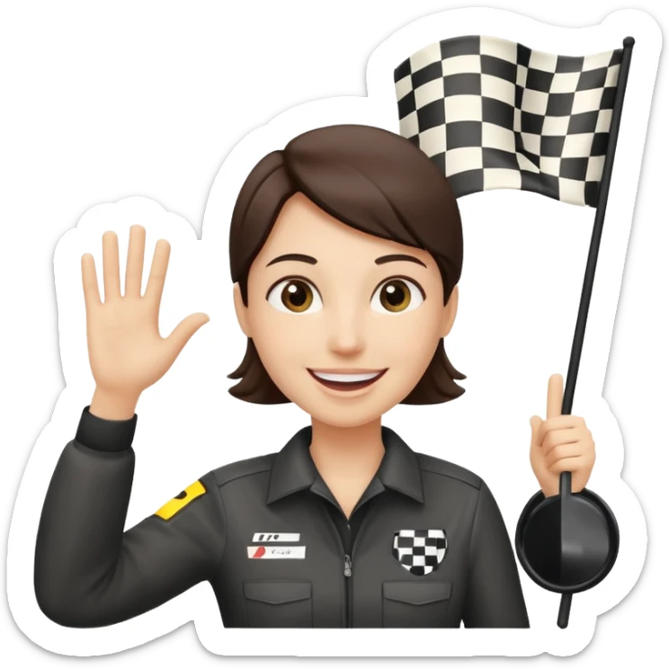 SONO UN DIRETTORE DI GARA AUTO E SBANDIERO CON LA BANDIERA A SCACCHI PUOI GENERARE MENTRE SBANDIERO AUTO sticker