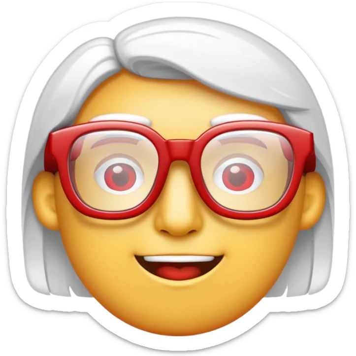 red glasses without a face, just the glasses sticker