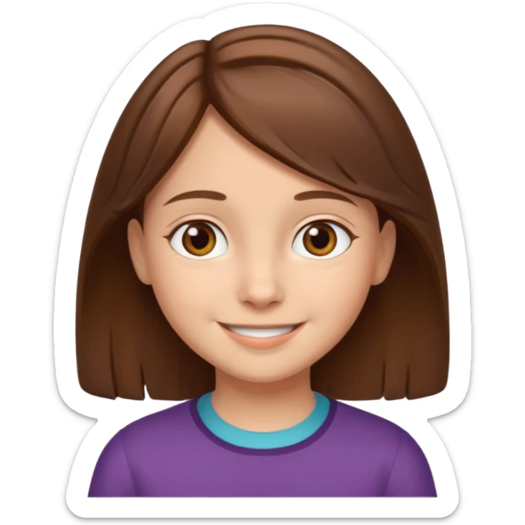 Daria whit brown hair and brown eyes a 7 year old kid sticker