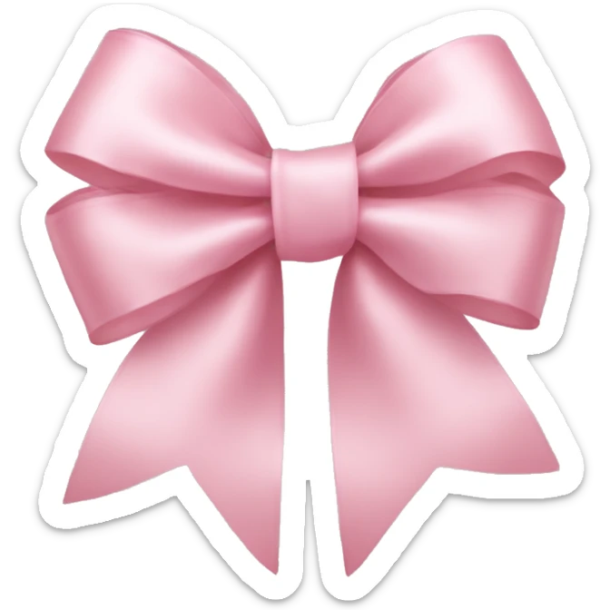 light pink ribbon bow sticker