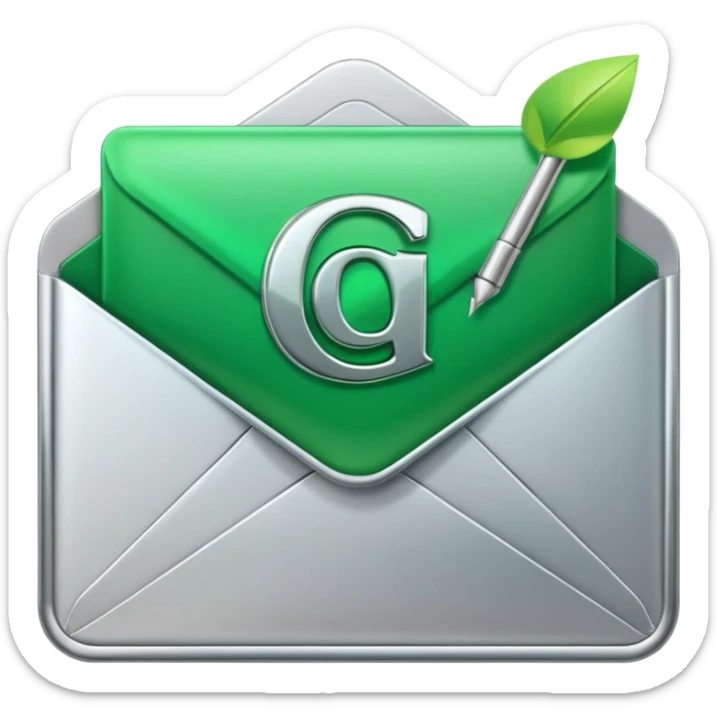 merged icon of an email envelope and a calendar, with a vivid green checkmark, visually indicating a calendar invite has been dispatched and confirmed sticker