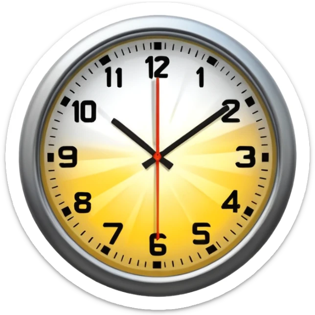 A close-up of a clock with sharply defined numbers and glowing hands, captured in dramatic lighting. The second hand is blurred into multiple trailing streaks to show rapid ticking, creating a sense of urgency and fast-passing time. sticker