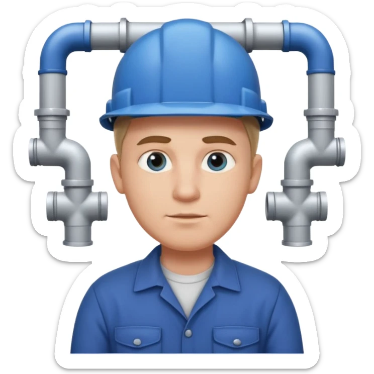 customer. 1 person only white male with shoulder normal person cloths. adult. pipeline technician change the expression and the shape of the face change the color of eyes sticker