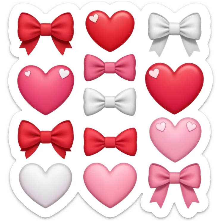 Бантики поцелуи сердечки  sticker