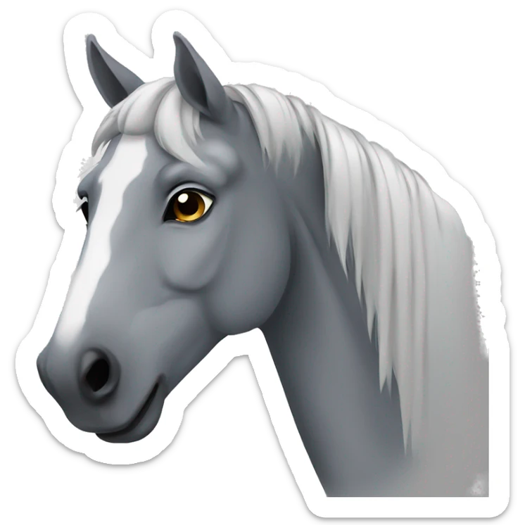 Gray horse sticker