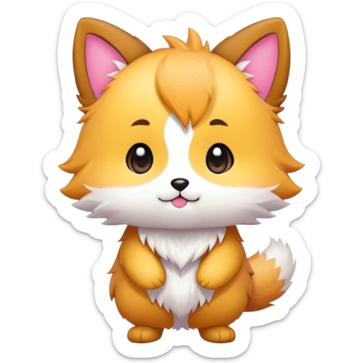  High quality Cute Cool Kawaii edgy Pretty Chibi Fur-Sona Colorful Fakemon Full Body sticker