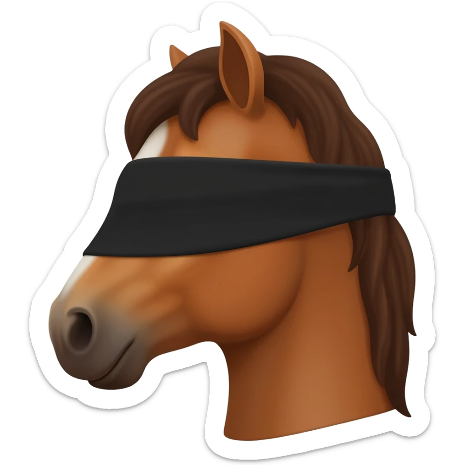 Keep this image.  Focus on the head only to capture just the horses head with the blinds. sticker