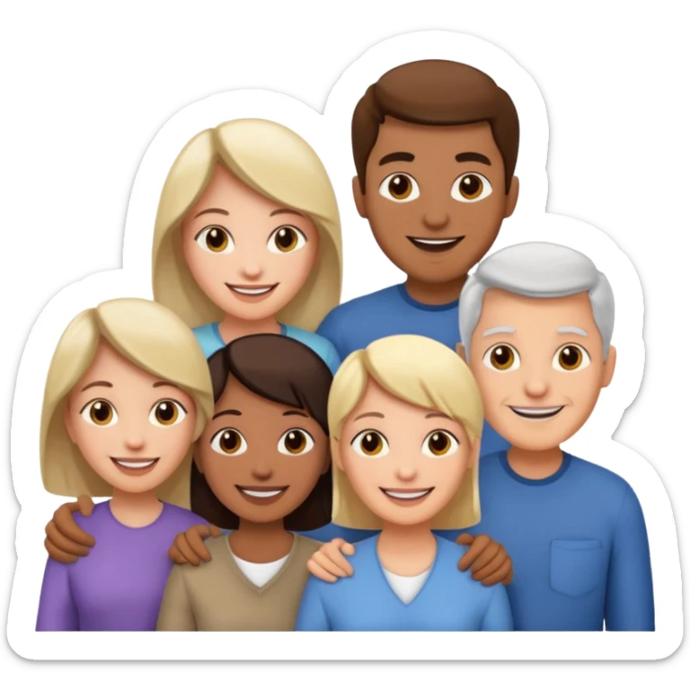 a group of 5 people all of diiferent ages  3men  2 women sticker